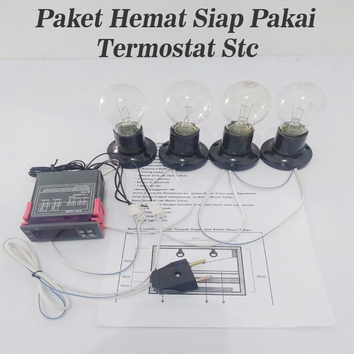 paket siap pakai thermostat pemanas mesin tetas telur