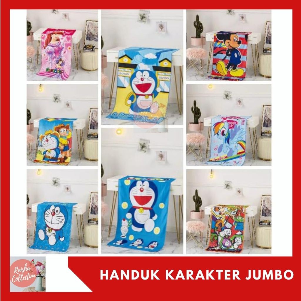 RC Handuk Mandi Karakter Handuk Anak/Handuk Microfiber Import Ukuran Jumbo70x140 Tebal Motif Lengkap