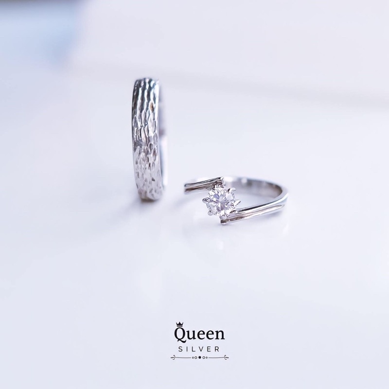 CINCIN NIKAH CINCIN KAWIN COUPLE WEDDING RING RUSTIC SILVER PERAK 925