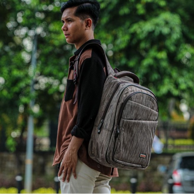 Ransel Kantoran Nilon Tahan Air Tas Kerja Kuliah Wanita Warna Polos Baru Tas Sekolah Sederhana untuk Remaja Perempuan Tas Bahu Ransel Sekolah