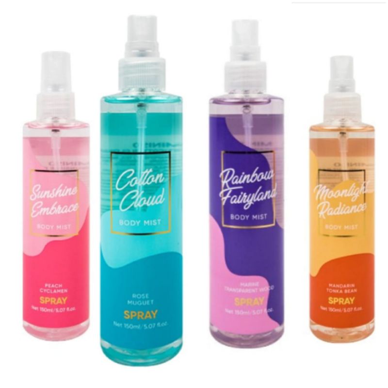 MINISO BODY MIST 150ML  MOONLIGHT RADIANCE RAINBOW FAIRYLAND SUNSHINE EMBRANCE COTTON CLOUD TWINKLIN