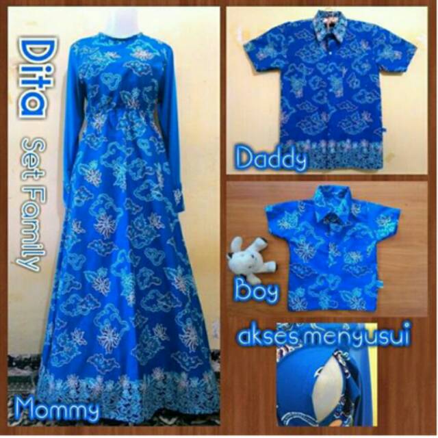 Gamis dita busui family set couple