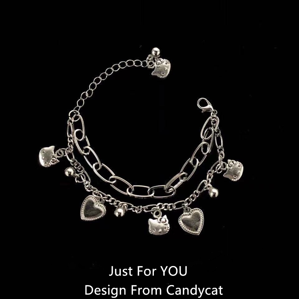 Gelang Double Hellokitty Love Titanium Steel