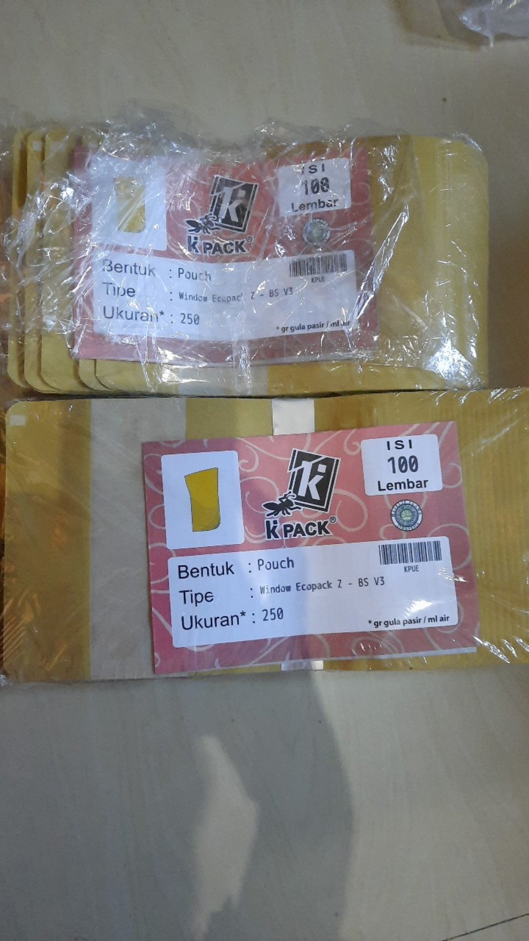 Standing Pouch Paper Window 13x21 Merk Kpack