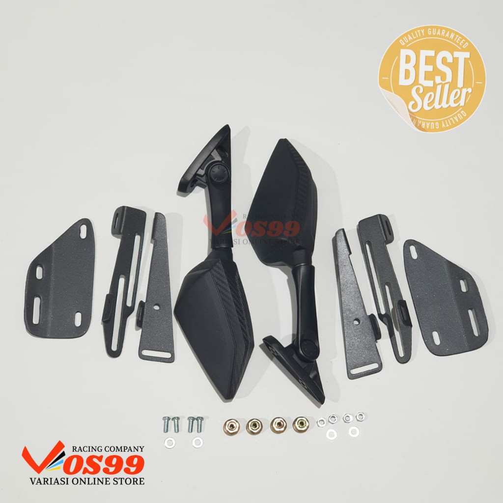 PAKET SPION R25 NMAX TANGKAI PENDEK CARBON + BREKET SERPO DAN 4 BIJI BAUT ANTI JEBOL BISA BUAT LEXI