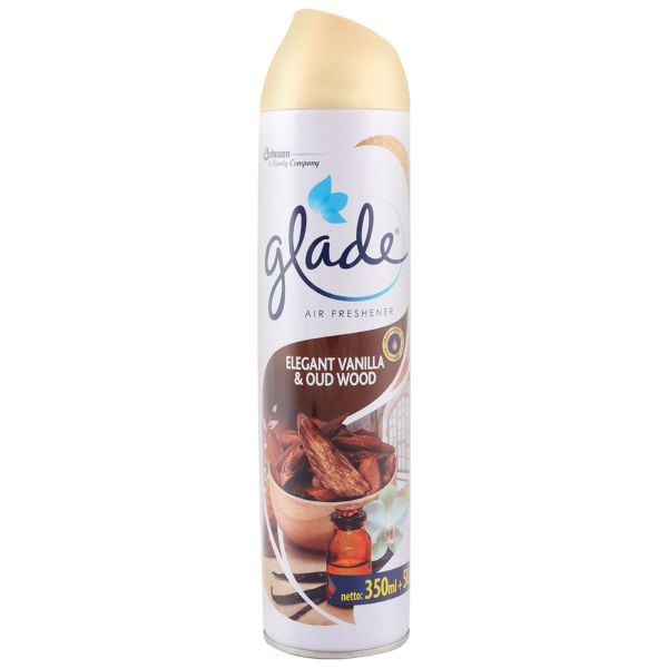 GLADE Aerosol Spray Pengharum Ruangan Vanilla Oud Wood 350ml