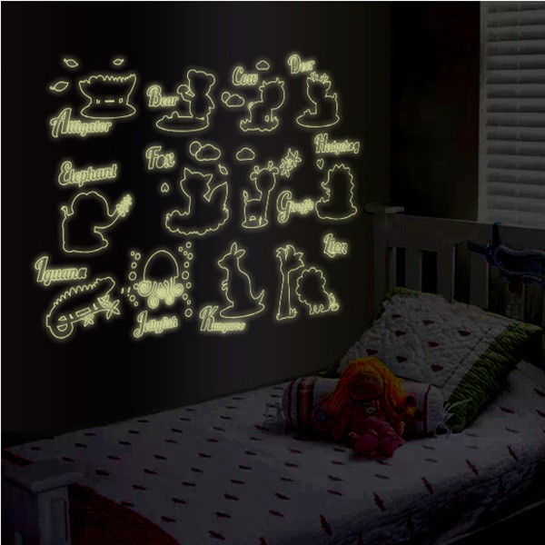 RELIZA WALL STICKER | STIKER DINDING ANIMAL GLOW IN THE DARK HEWAN ABQ9613