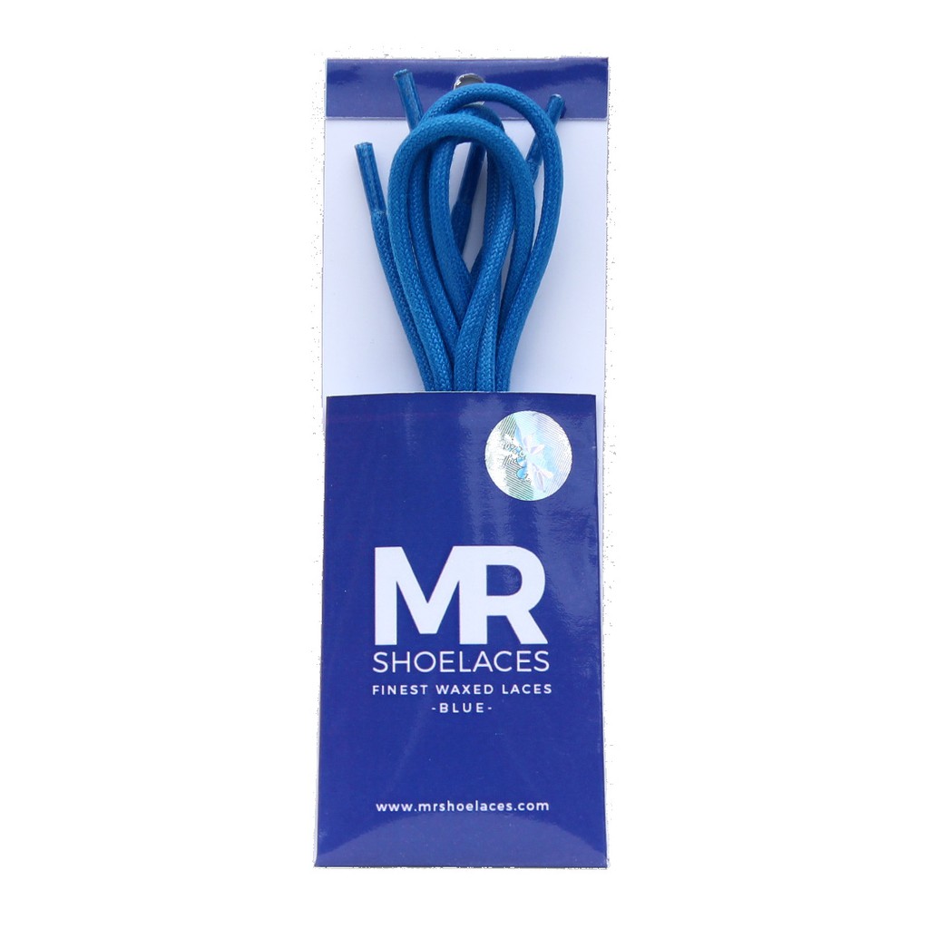 MR Shoelaces RD02 Blue (Biru) Tali Sepatu Lilin 2-3mm Bulat Round 50cm 60cm 70cm 80cm 90cm 100cm 120cm 150cm (Waxed Laces) - Premium Shoelace