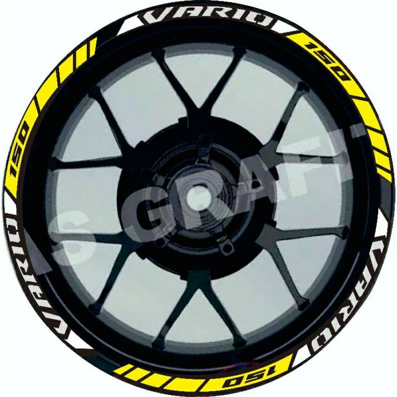 Cutting stiker lis roda motor vario 110 125 150,velg vario murah - merah full Berkualitas