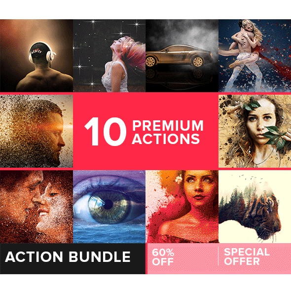 Mega Action Bundle Wall Low - Photoshop Action