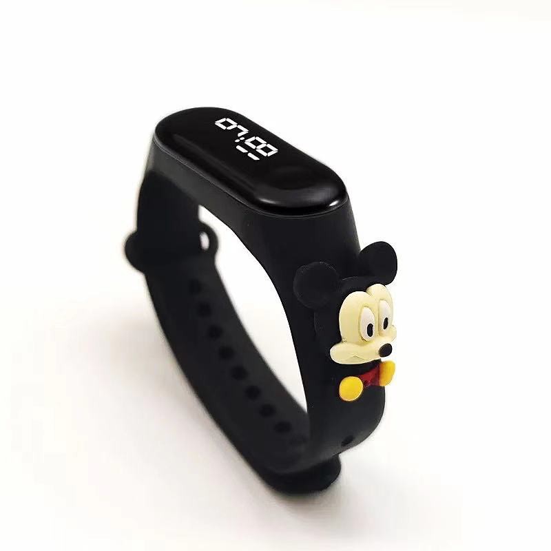 Jam Tangan Elektronik Led Motif Kartun Mickey Pikachu Bahan Silikon Untuk Anak / Jam Tangan Karakter