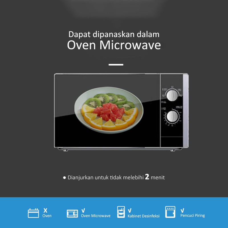 Piring Makan Isi 4 Saji Serbaguna Diameter 23 dan 25 cm Warna Pastel Bahan Wheat Straw Bulat Plate-7