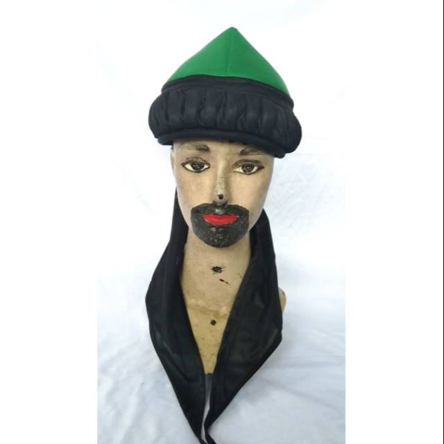 Peci sorban kuncung rempel hitam kuncung hijau