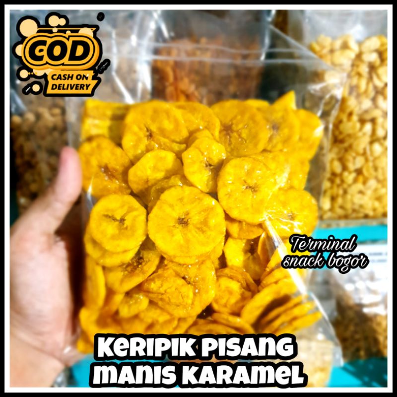 

Keripik pisang manis karamel 250 Gram kripik caramel cemillan manis