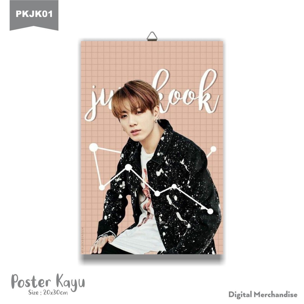 HIASAN DINDING POSTER KAYU QUOTES PAJANGAN HOME DECOR DEKORASI CAFE - BTS JUNGKOOK - 20X30CM