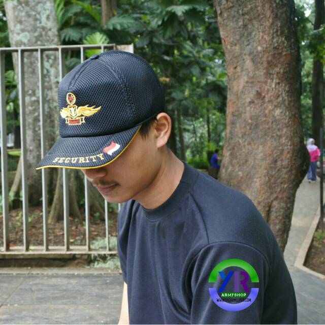 Topi Jaring Security Hitam / Topi Jala