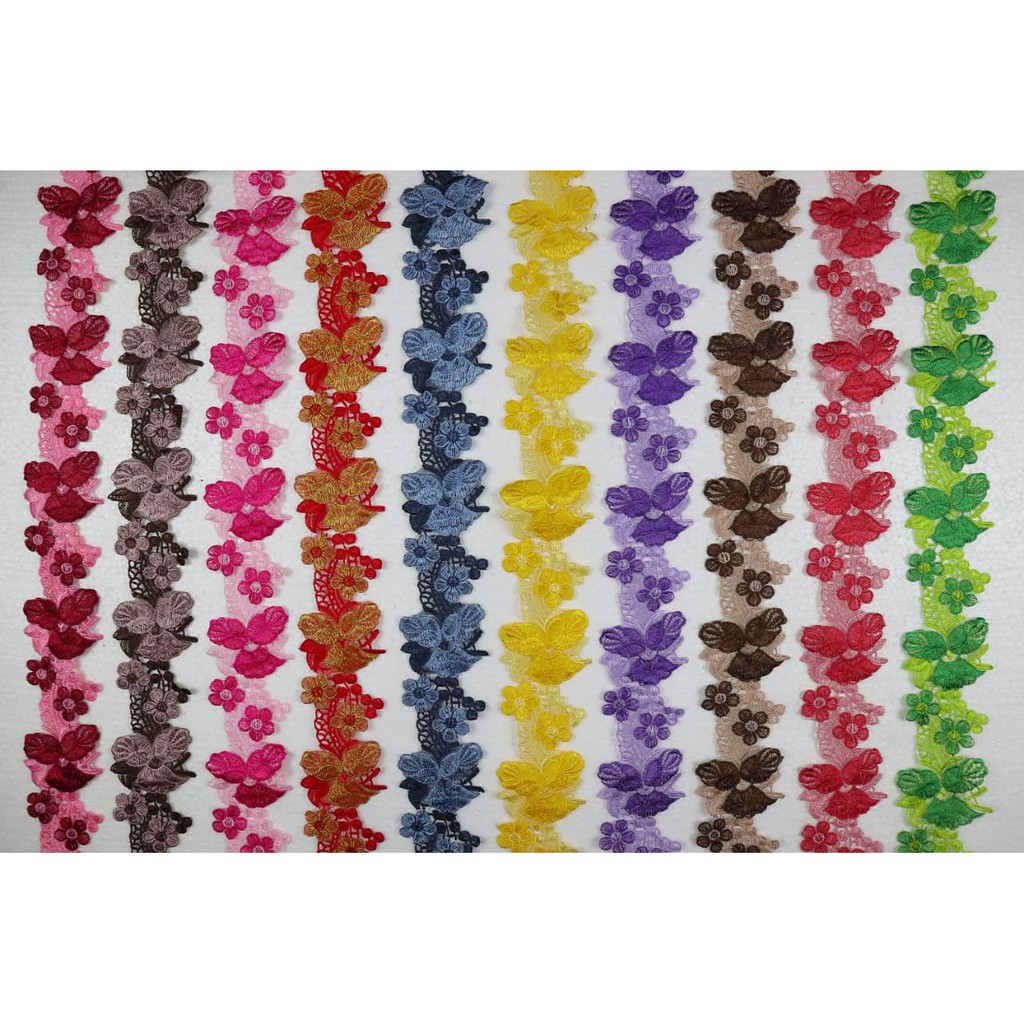 Renda Bordir Roll Kebaya Bunga Zola