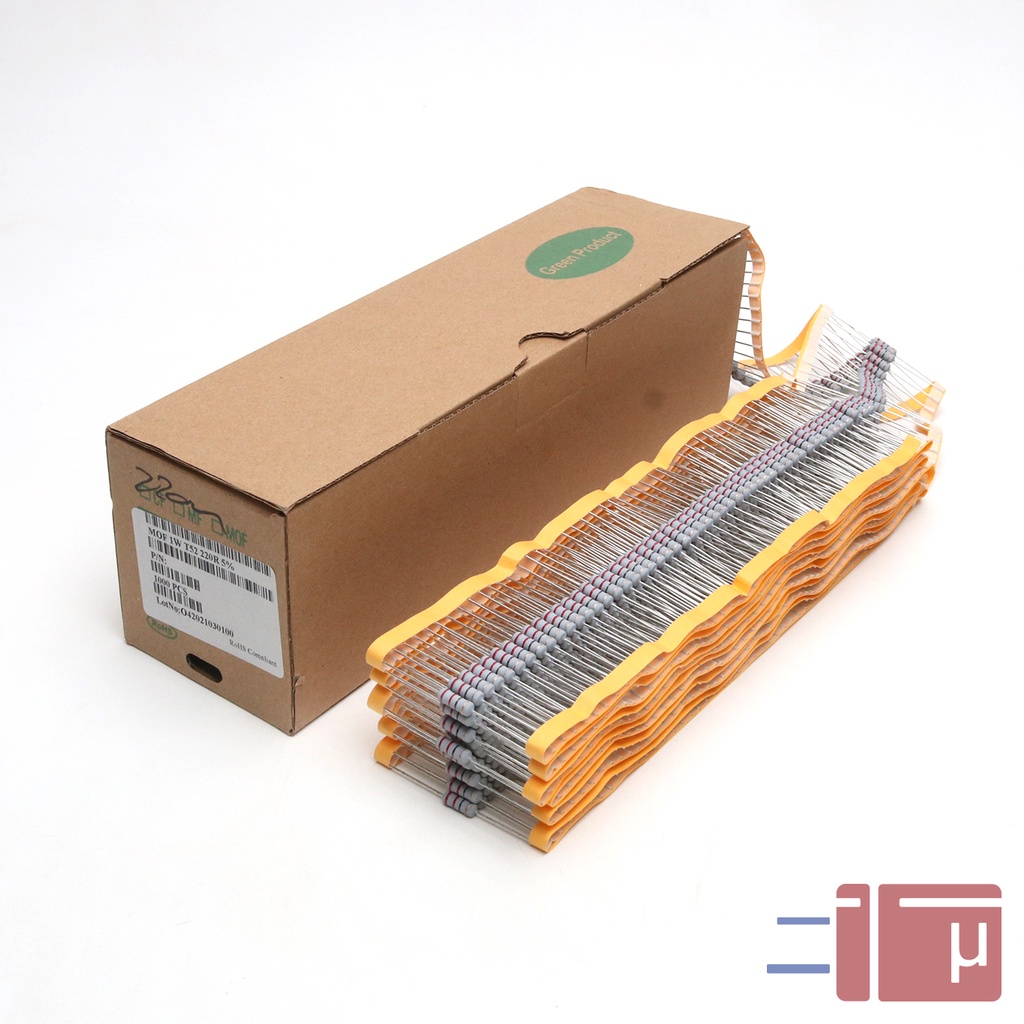 x10 Resistor 220R 220 Ohm 1W Metal Oxide 5% Taiwan Kaki Tembaga