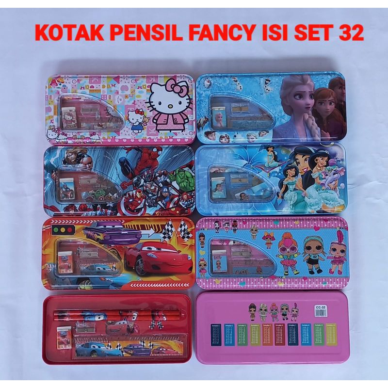 

KOTAK PENSILKALENG SET / TEMPAT PENSIL KALENG ISI