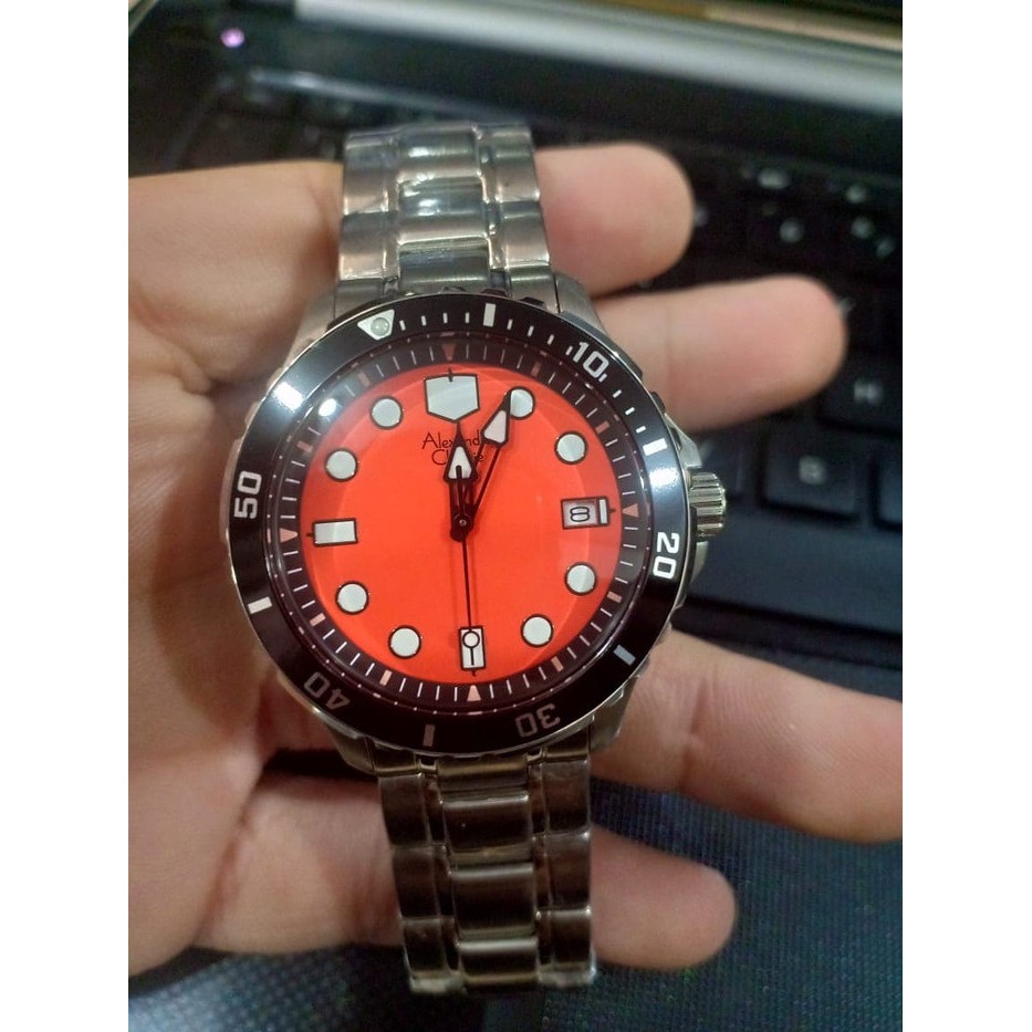 [Free Baterai] JAM TANGAN WANITA ALEXANDRE CHRISTIE AC 8439 SILVER ORANGE ORIGINAL GARANSI RESMI 1 TAHUN