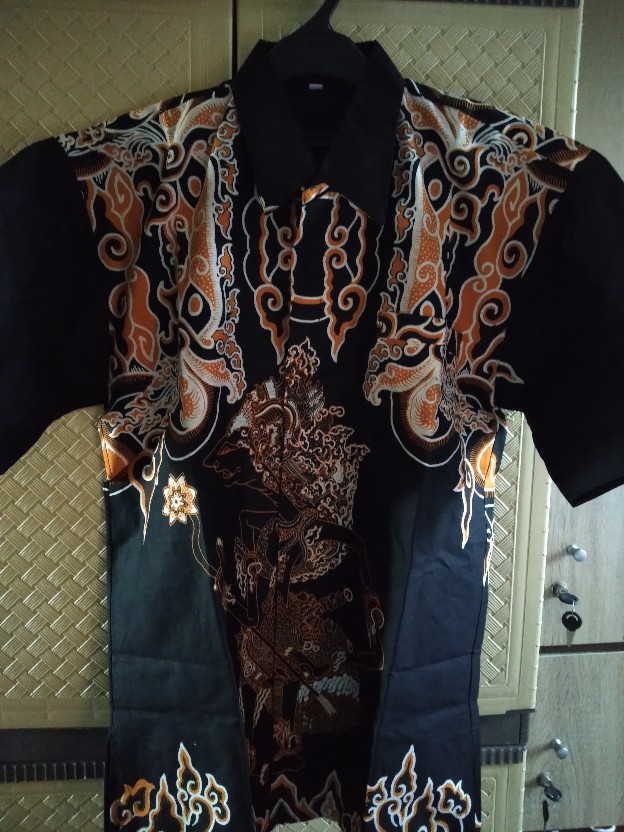 Batik Pria Kresna Wayang Size M - Xxl Batik Solo Katun Sragenan Full Furing