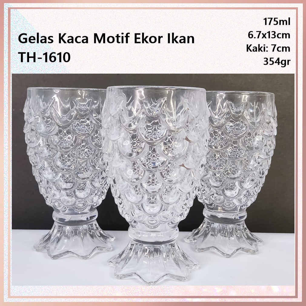 Gelas Kaca Motif Ikan TH-1610 175ml