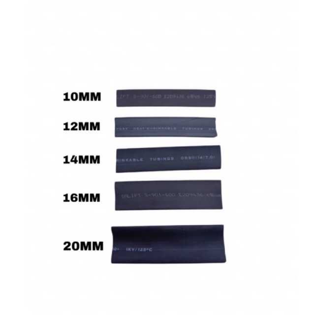 [HITAM] Heat Shrink Selongsong Bakar / Isolasi Bakar Tubings 20MM