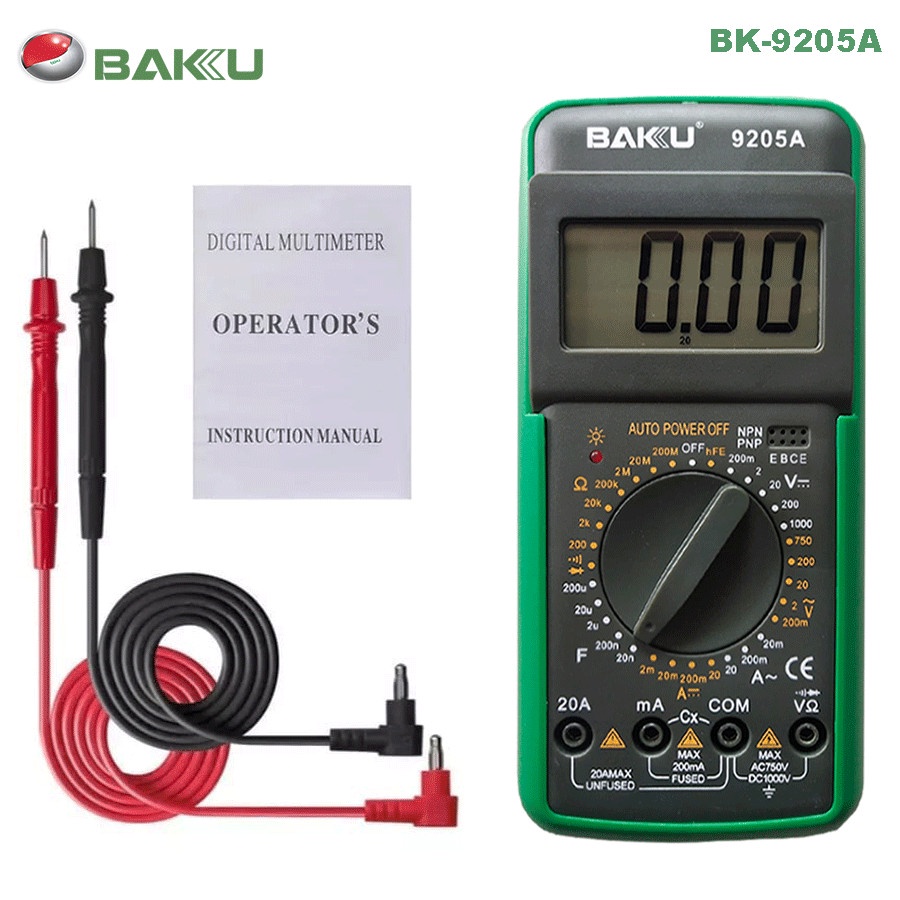 MULTITESTER DIGITAL BAKU BK-9205A / AVOMETER DIGITAL BAKU BK-9205A