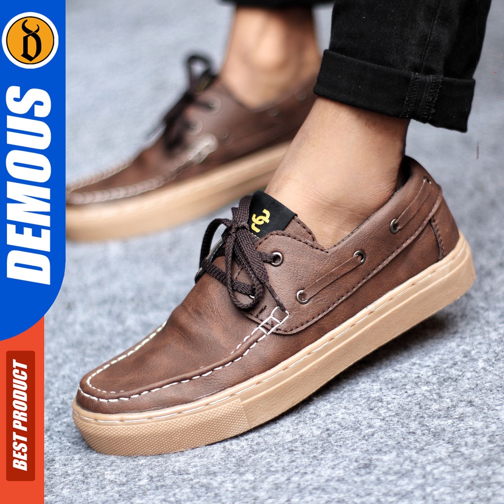 Sepatu Casual Pria Loafers Sepatu Hitam Coklat DEMOUS JIMZAP