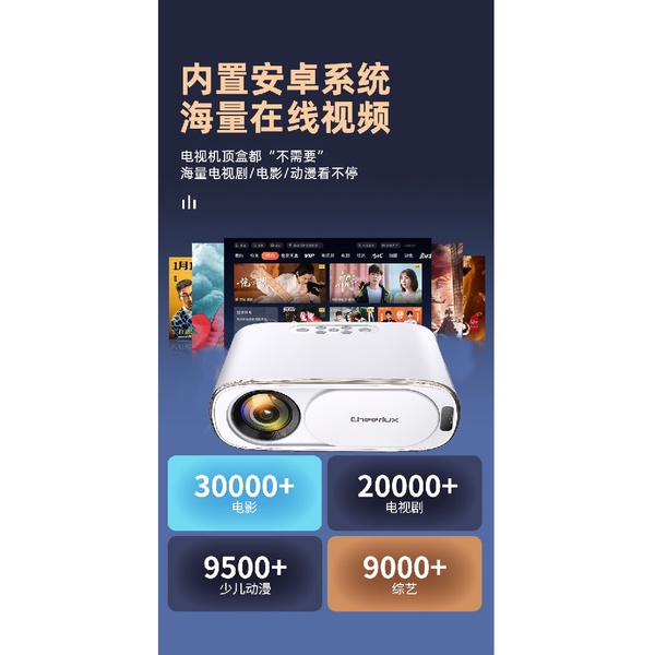 CHEERLUX C16 ANDROID WiFi - Smart Android Projector 1080P 4000 Lumens
