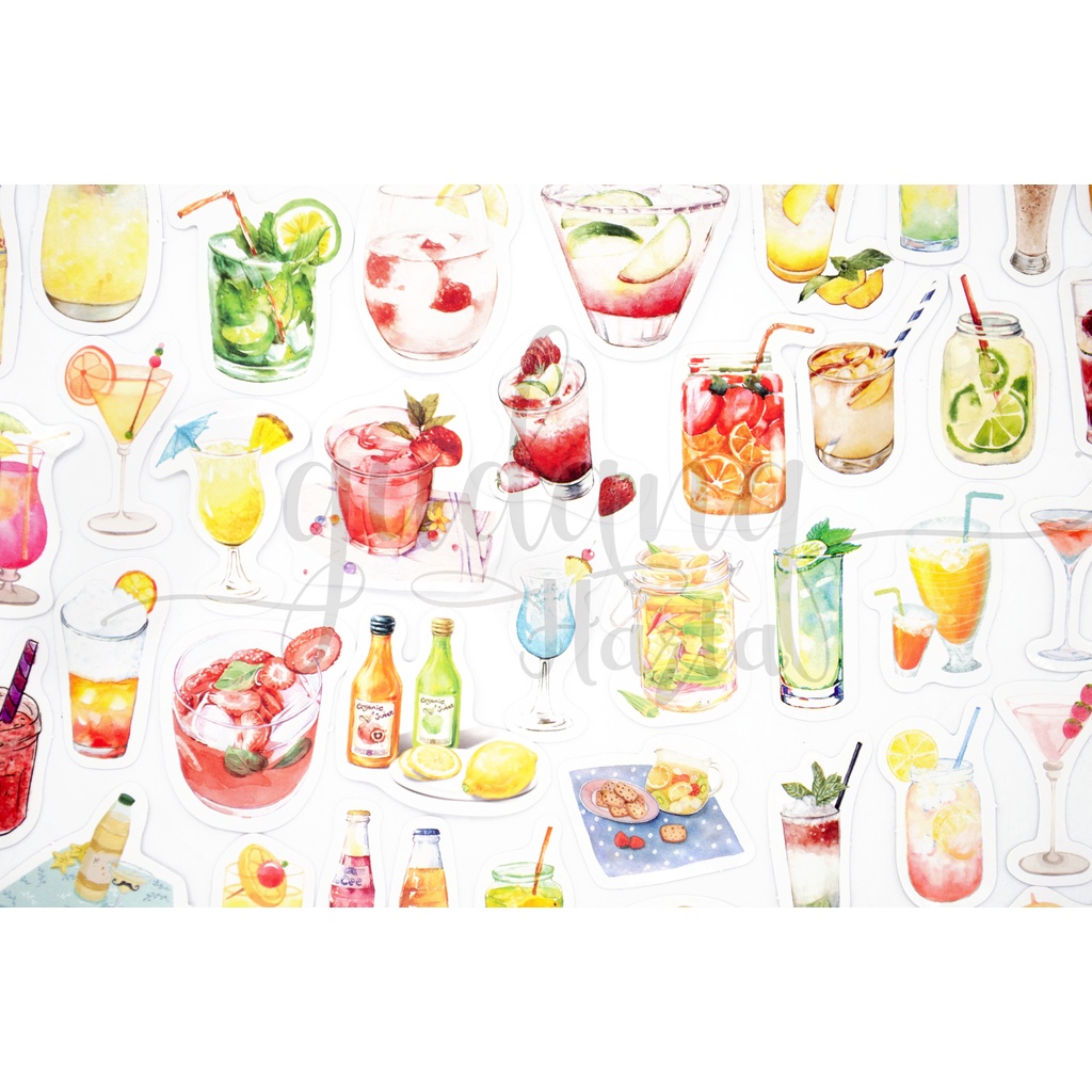 Stiker Evening Drinks Sticker Motif Minuman Breakfast DIY GH 303435