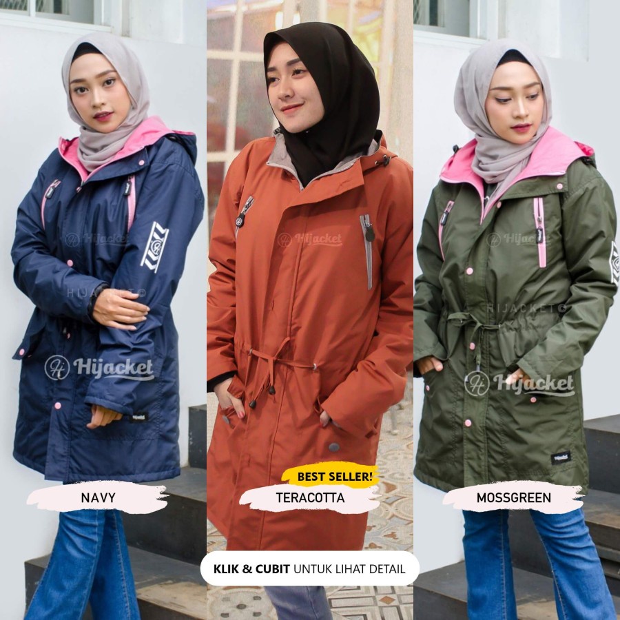 ⭐️BEST SELLER⭐️ Jaket Parka Wanita Muslimah Hijaber - Hijaket Montix Panjang Waterproof Anti Air
