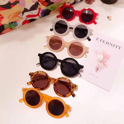 Kacamata Hitam Anak Balita Retro Bulat Sunglasses Sunnies