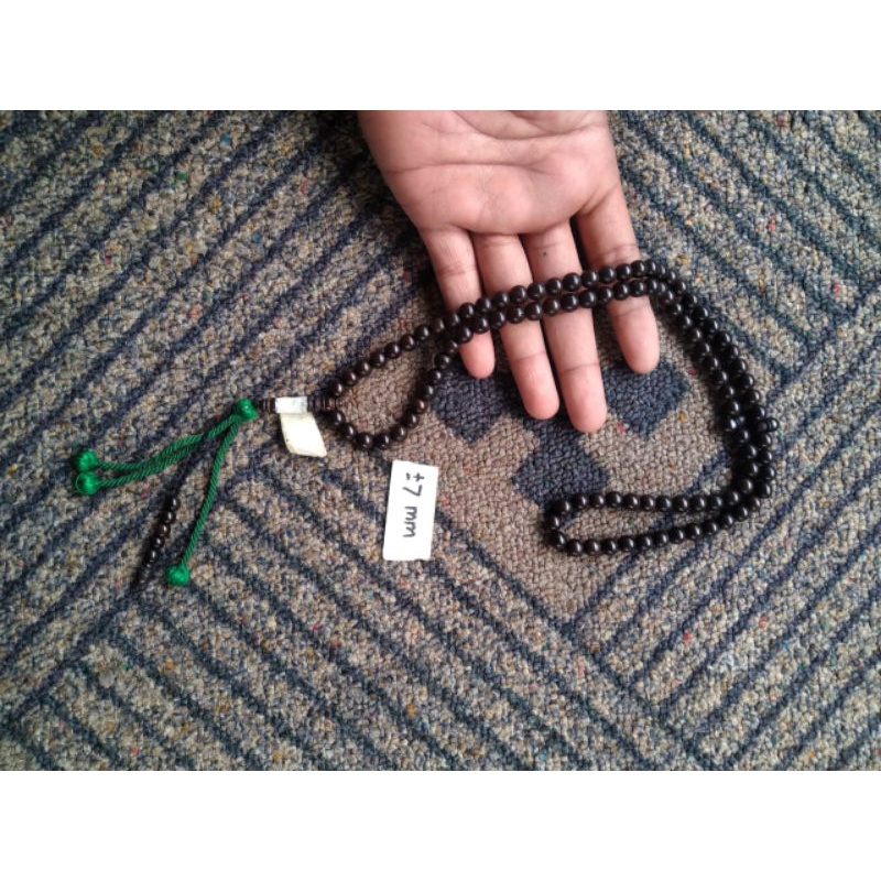 tasbih kokka bulat hitam rumbai ± 7 mm ( 7mm ) 99 butir ( kauka kaukah pukah pukaha kuka)