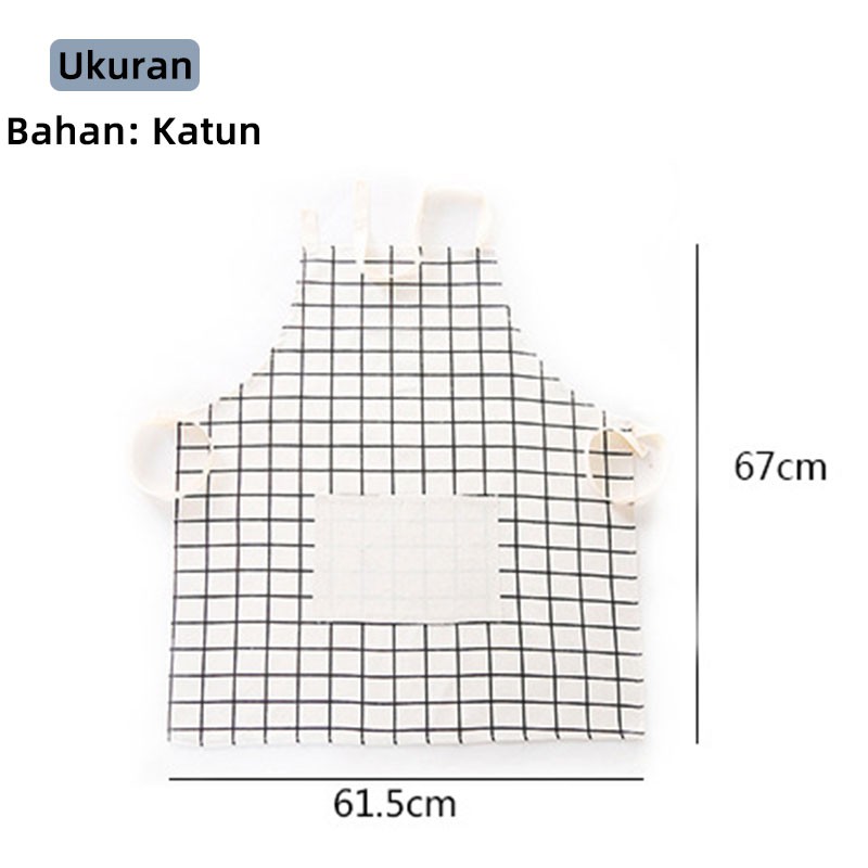 [Kaizen Living] Celemek Masak Celemek Kain Katun Apron Masak  Home Apron