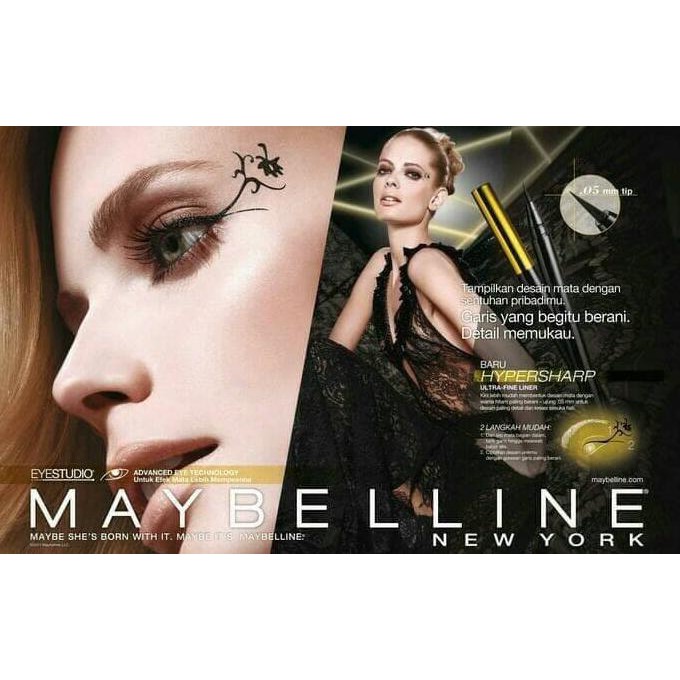 SALE MAYBELLINE ORIGINAL HYPER SHARP LINER BLACK (EYELINER SPIDOL) ORI TERMURAH
