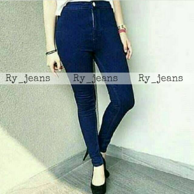 hw jeans celana highwaist jeans wanita skinny softjeans