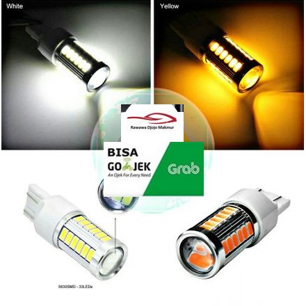 Lampu LED Sein Reting Sen T20 7440 LED mata 33 SMD Super Bright Putih mobil