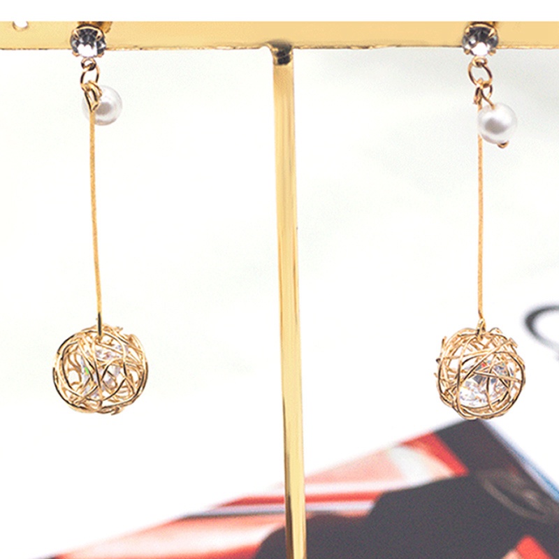 Anting Tusuk Gantung Desain Bola Kayurumbai Gaya Vintagebohemiansimple Untuk Wanita