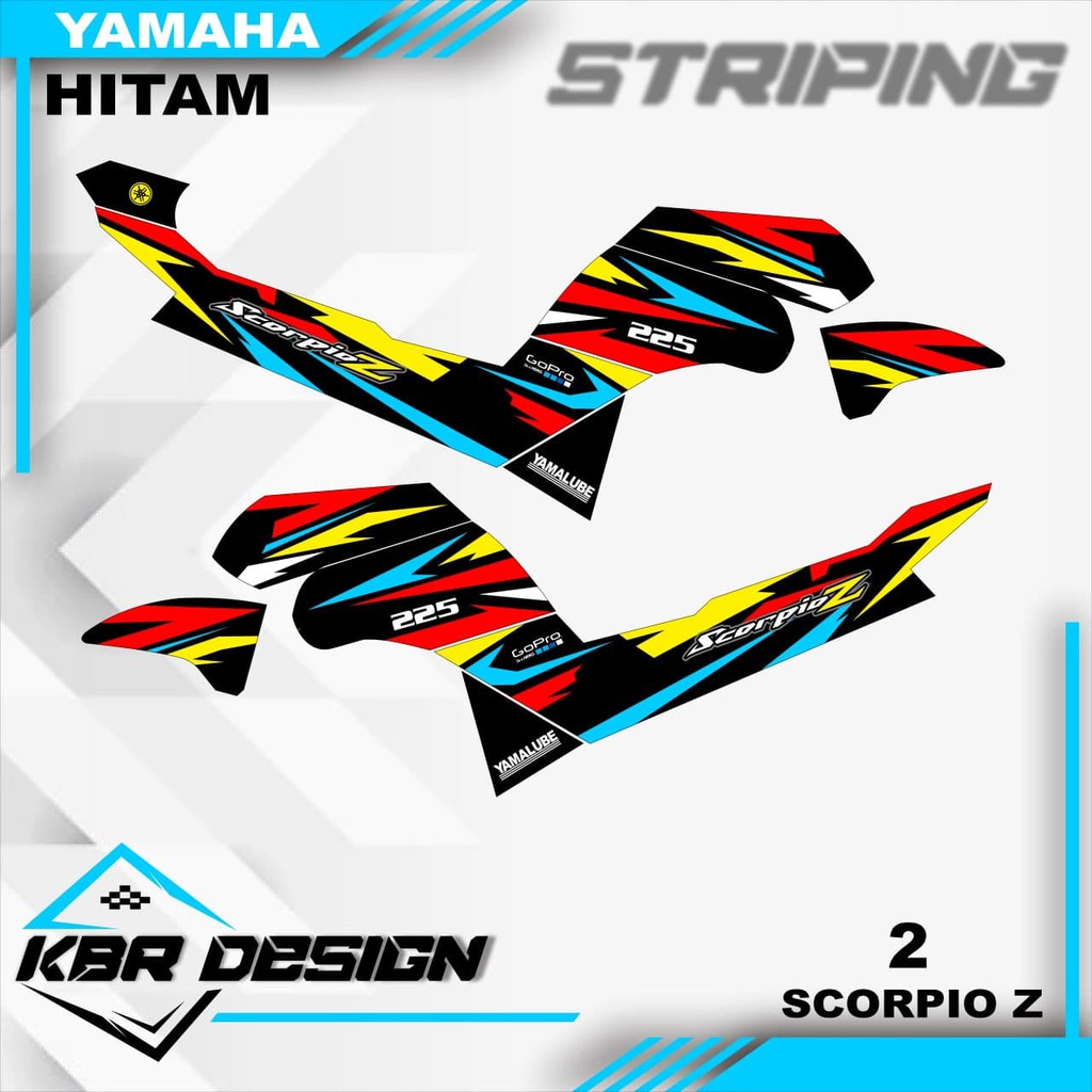SCORPIO Z (cod) stiker motor striping SCORPIO Z motor yamaha motor sticker variasi Racing 02