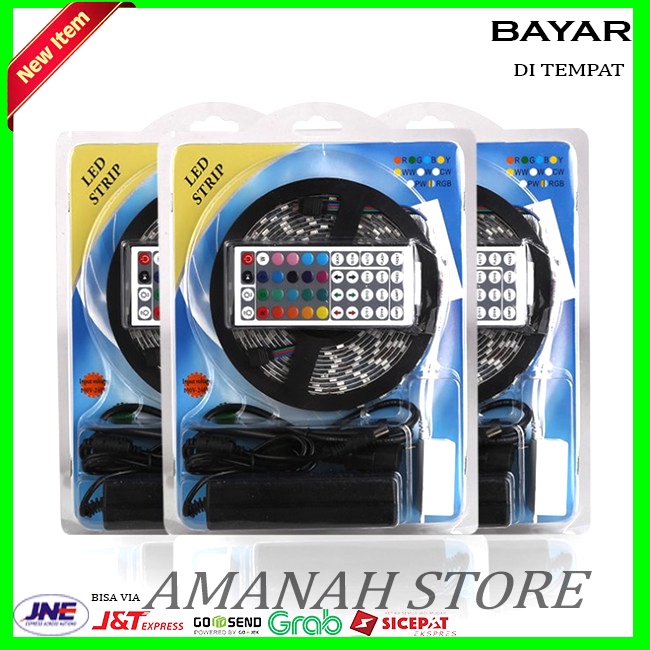 Lampu Led Strip RGB /Led 5050 ip 65 Mata Besar Lampu Roll Led Strip Rgb Set Adaptor,remote,rgbcontrl