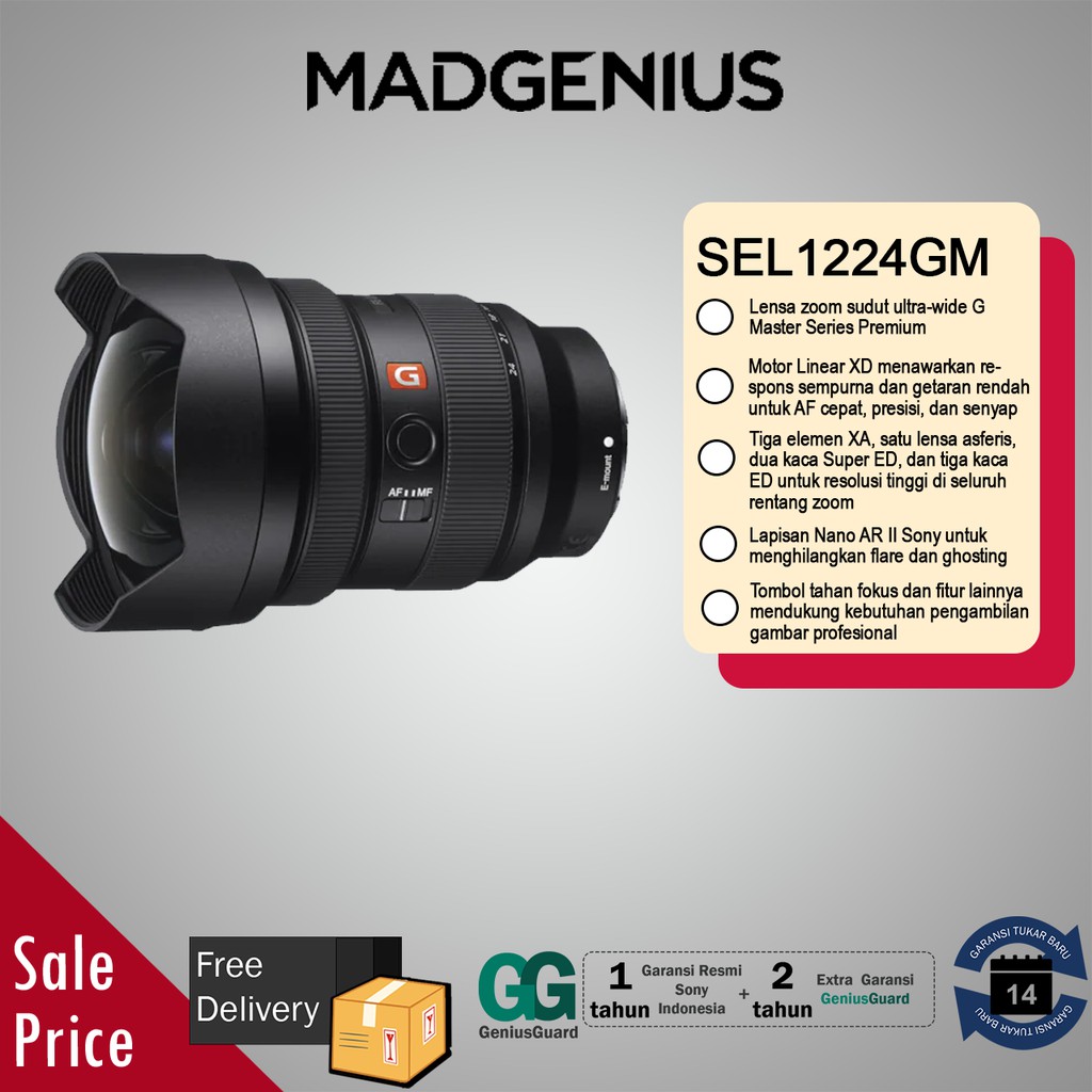 SONY FE 12-24mm F2.8 GM / Lensa G Master / Lensa Ultra lebar / Lensa Kamera SEL1224GM Garansi RESMI