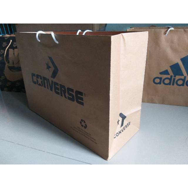 Paperbag CONVERSE Original 35x14x24 CM Coklat Tempat Penyimpanan Sepatu Kantong Belanja Kado Murah