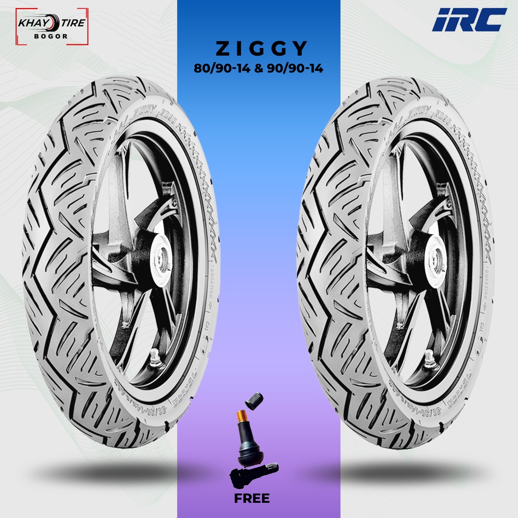 Sepasang Ban Motor Matic - IRC ZIGGY 80/90 & 90/90 Ring 14 Tubeless