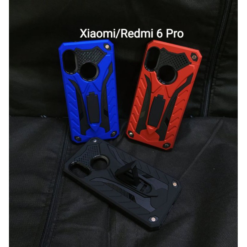 (RM8) Hardcase Phantom Xiaomi Redmi 6 Pro Stand Iron Transformers Hard Case Robot