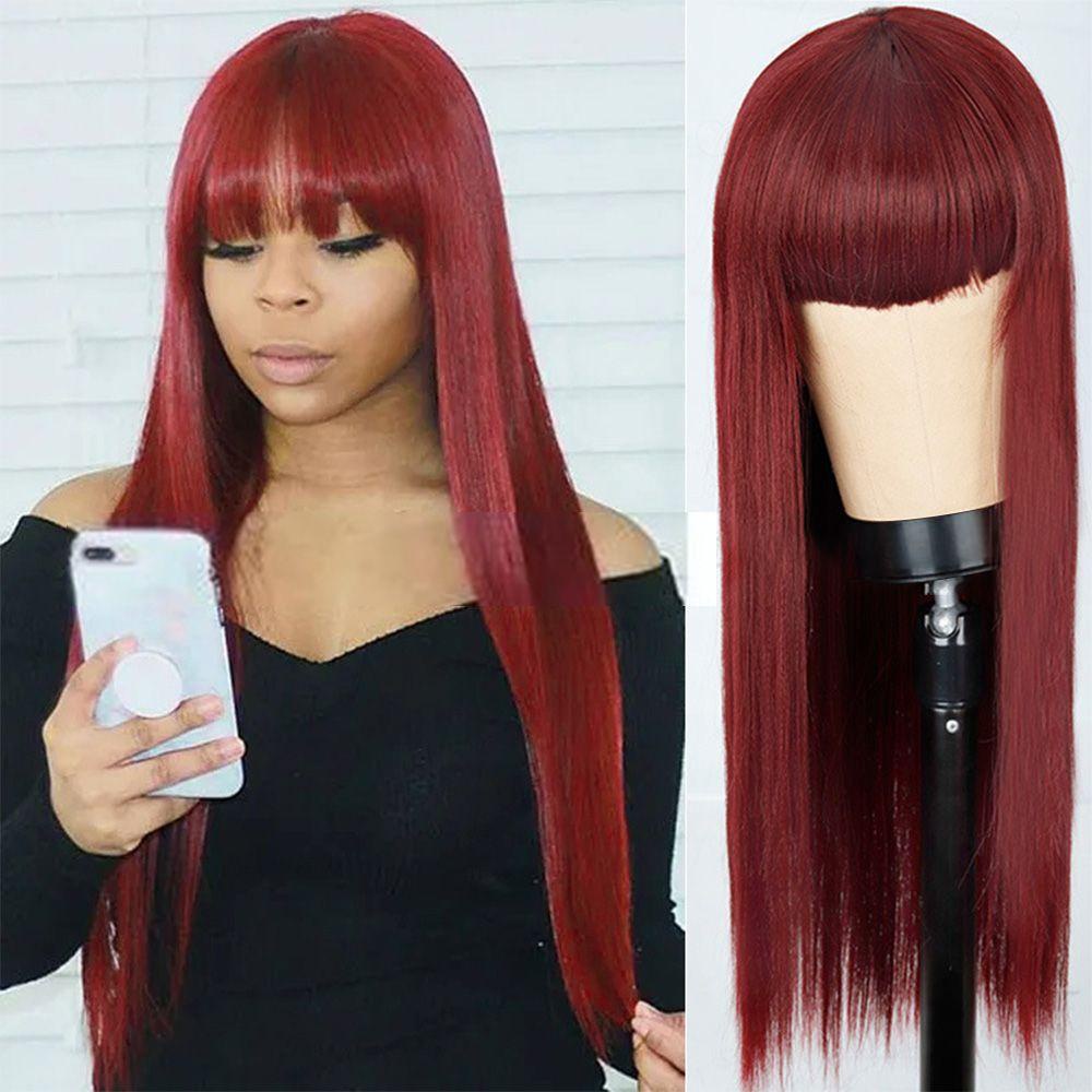 TOP Wig Wanita Hot Rambut Tebal Pakaian Wanita High Temperature Line Long Hair