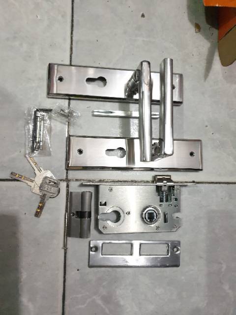 Kunci pintu sedang full stainless SUS304 anti karat