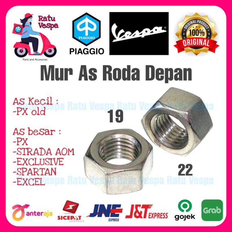 Mur AS roda depan Vespa PX old,Strada,Exclusive,Spartan,Excel