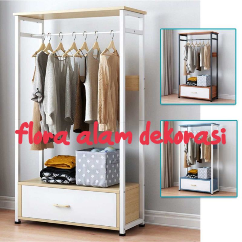 lemari pakaian rangka besi hollow minimalis industrial