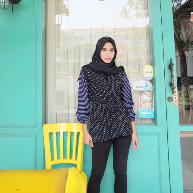Tunik Polkadot Hitam 65